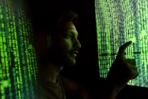 Digital cybersecurity concept representing fraud detection technology