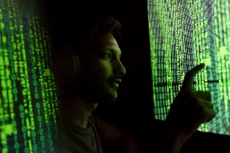 Digital cybersecurity concept representing fraud detection technology