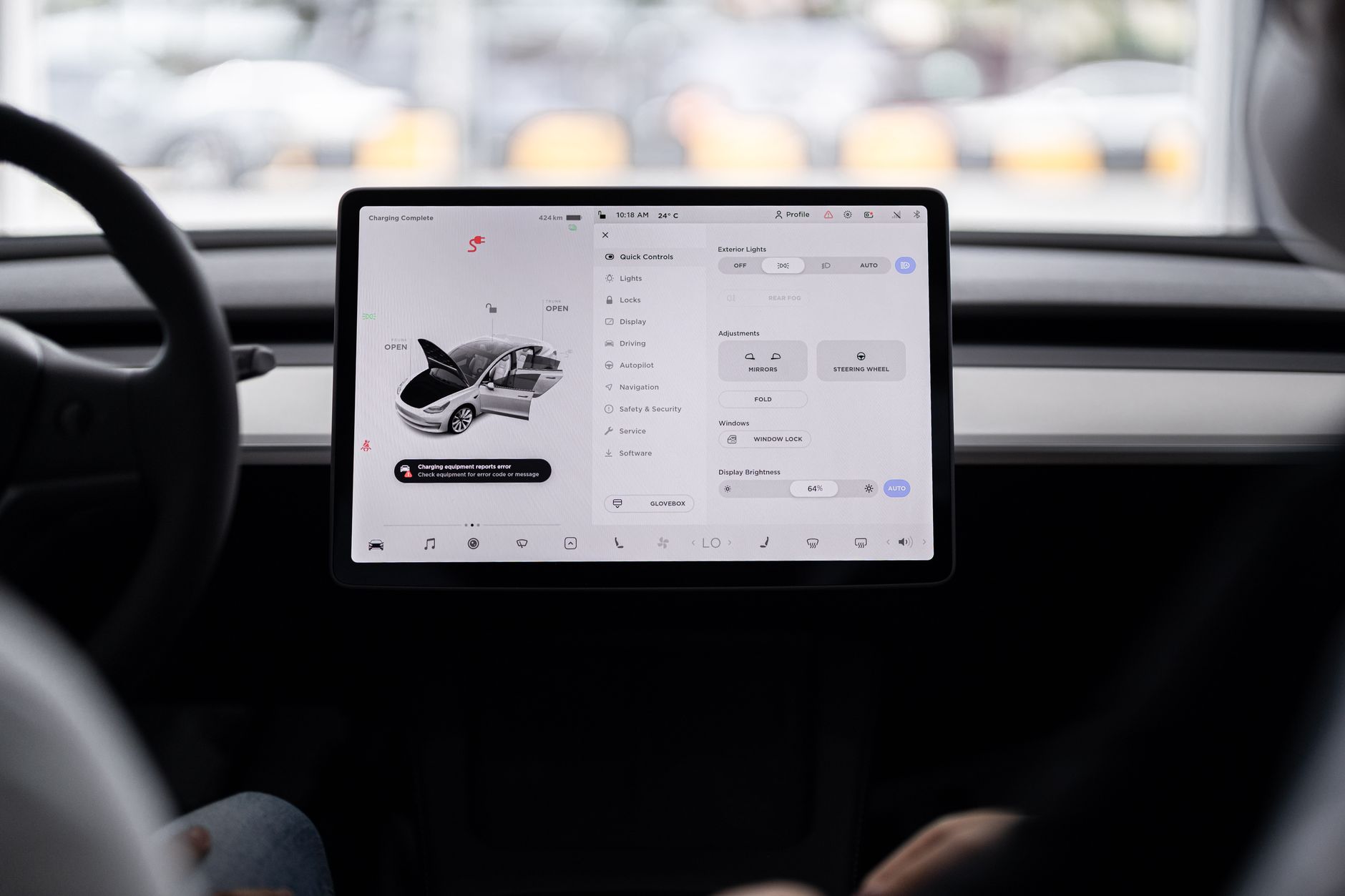 Software interface displaying vehicle data and autonomous driving metrics