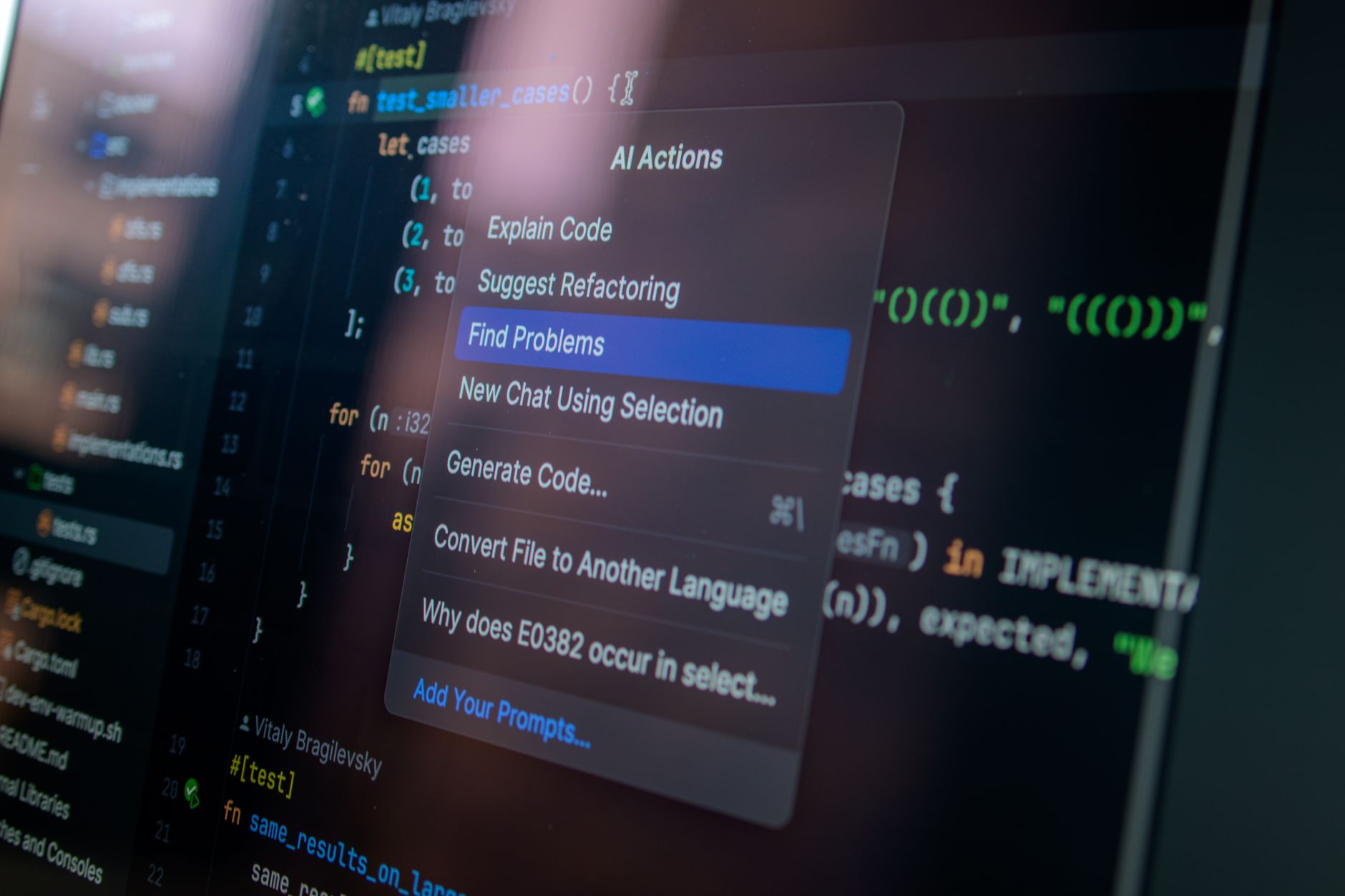 A software dashboard interface displayed on a monitor representing AI platform tools