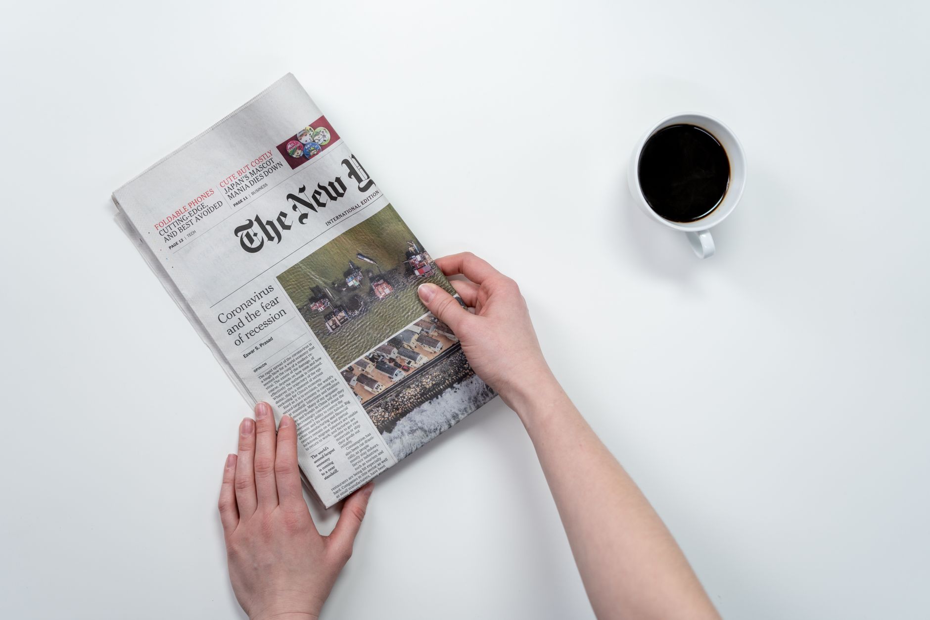 Digital news content displayed on a modern screen, representing publisher and tech platform relationships