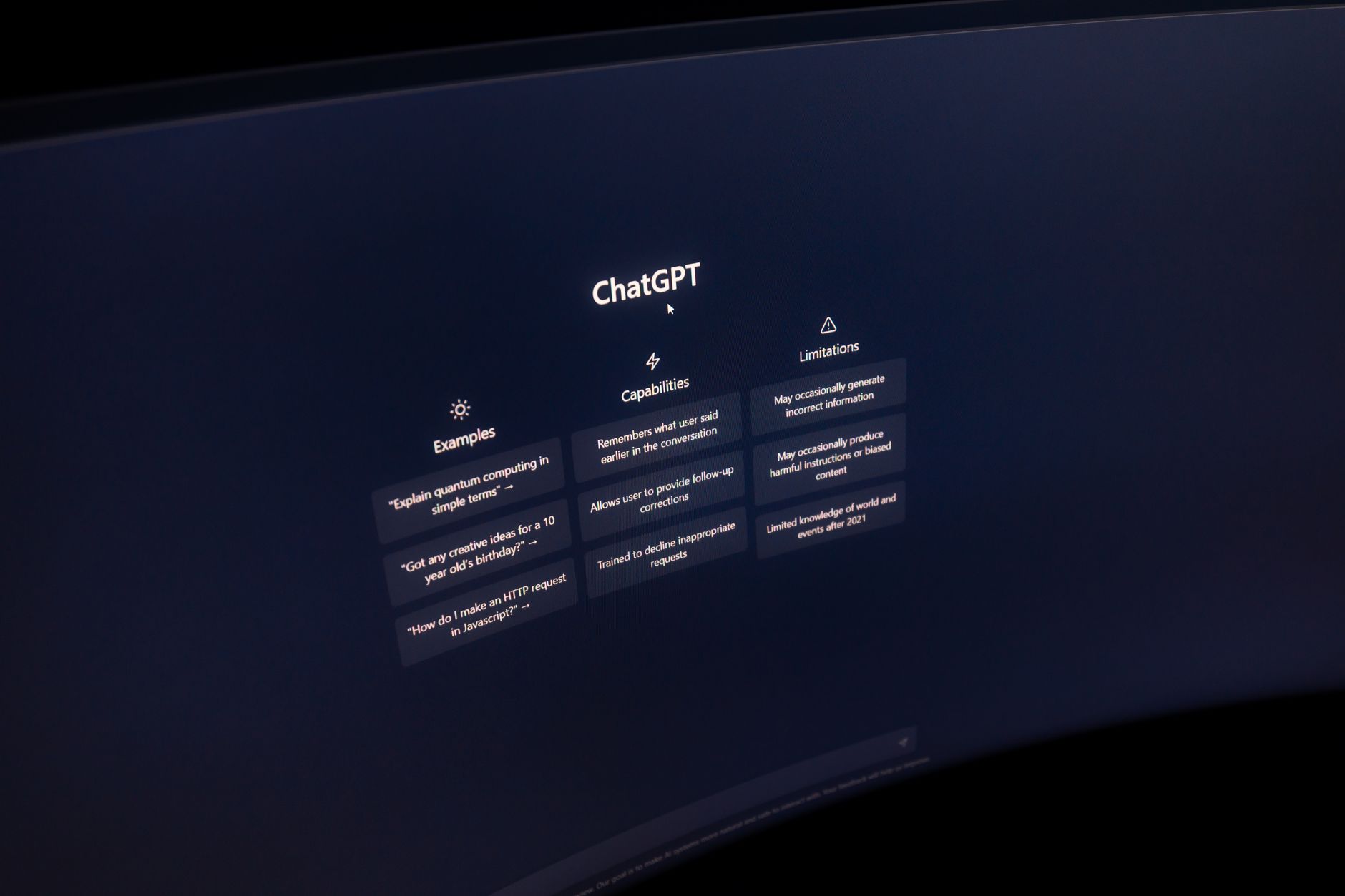 A digital screen displaying an AI-generated content interface with structured layout panels