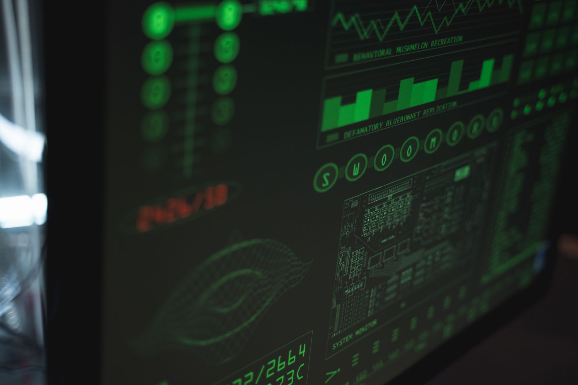 Close-up of a software interface on a laptop screen showing workflow data