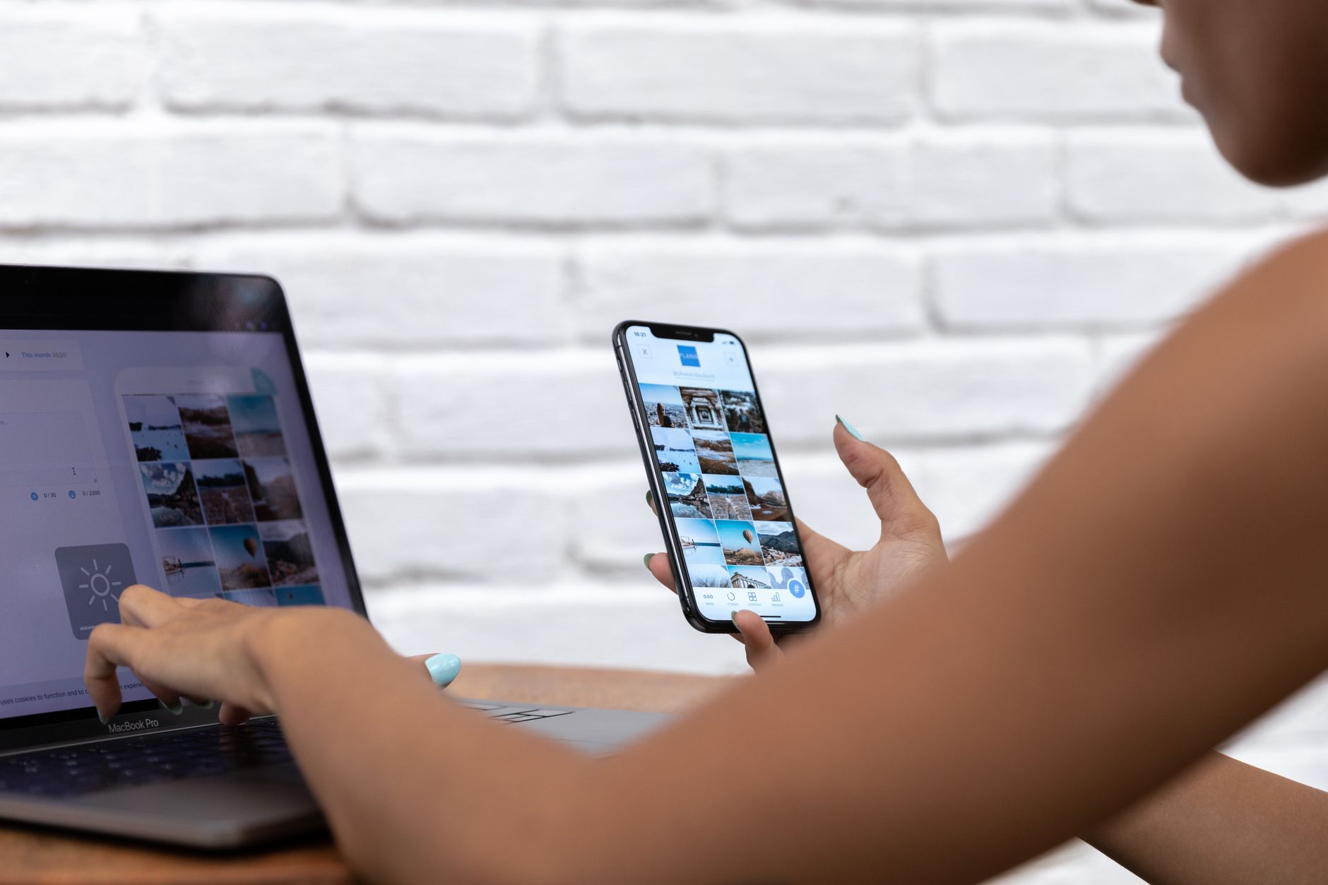 Close-up of a mobile phone screen showing an image editing application interface