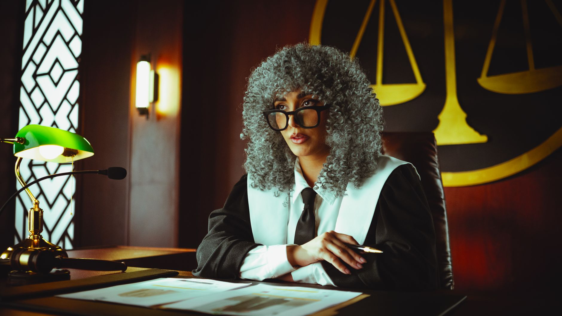 Attorney working with technology in a modern law office setting