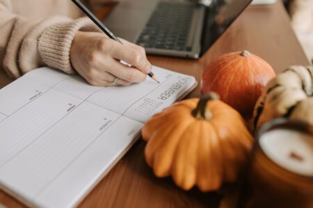 A professional reviewing a weekly calendar layout on a desktop screen
